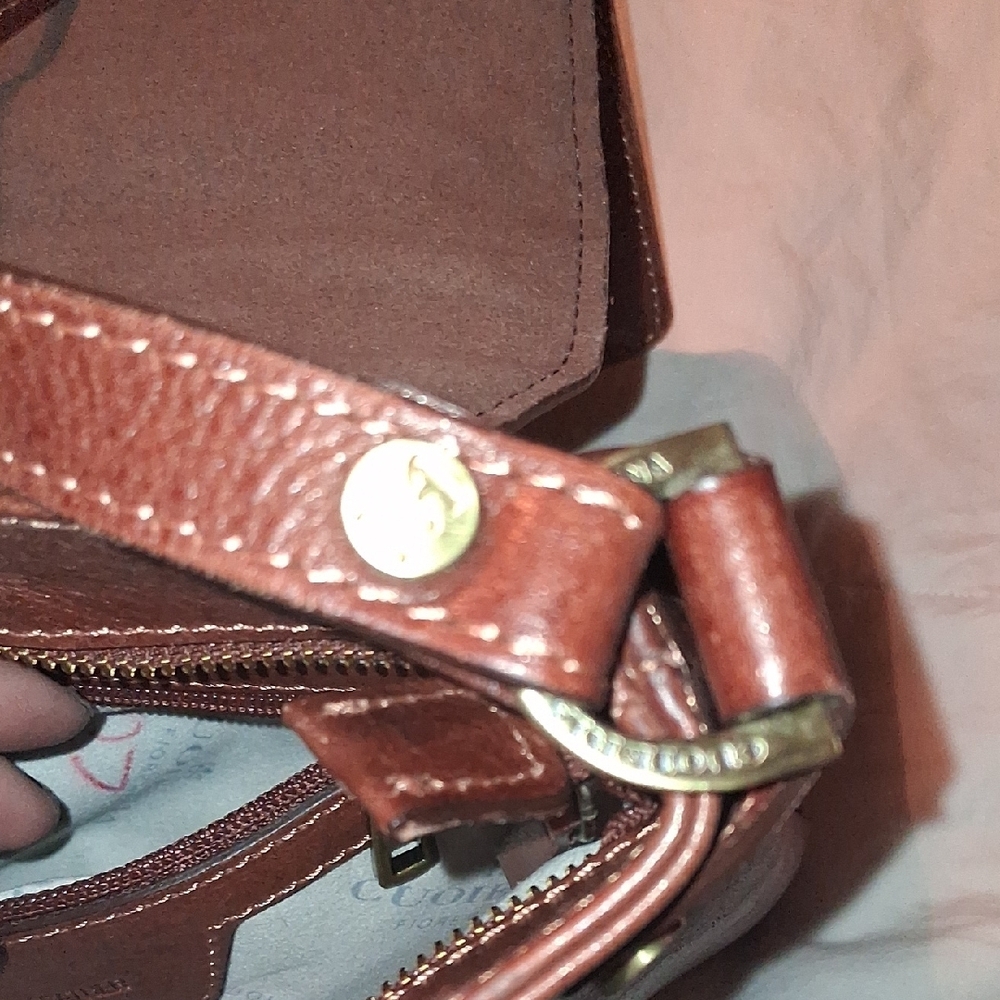 Cuoieria Fiorentina Clearence From $400 Brown Leather Messenger Bag - Picture 6 of 16